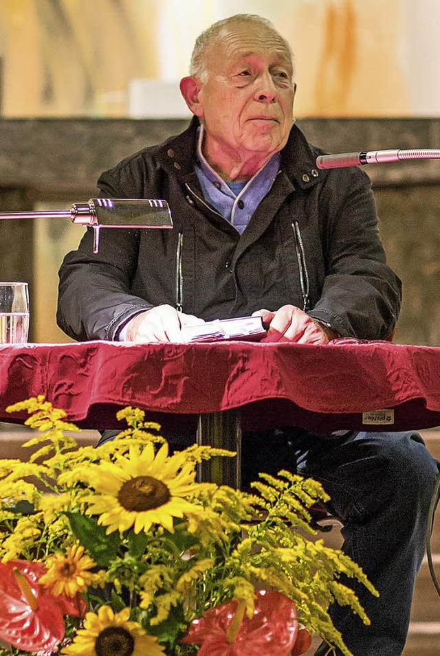 Heiner Geiler in der evangelischen Stadtkirche   | Foto: Faruk nver