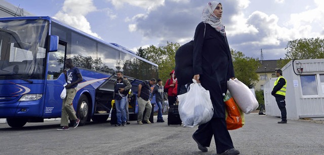 Flchtlinge kommen &#8211; hier ein Bi...fang September &#8211; in Freiburg an.  | Foto: bamberger