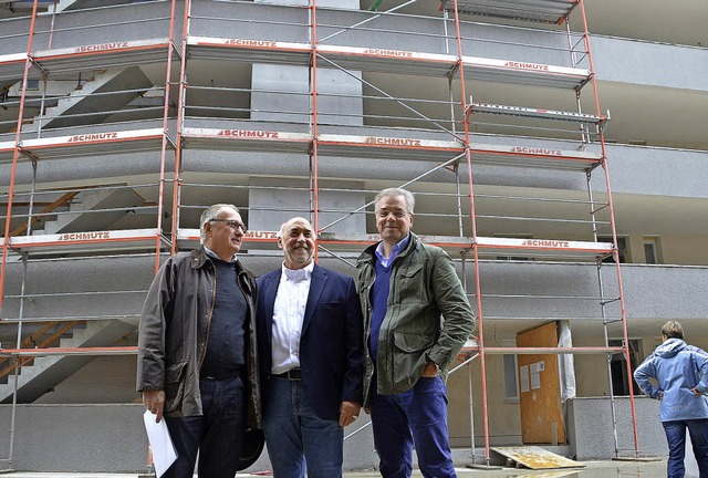 Der Vorstand der Baugenossenschaft Gre...uabschnitt drei der Wohnanlage Jericho  | Foto: Peter Gerigk