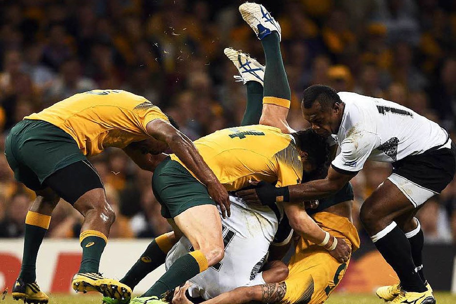 Umkämpftes Spiel: Australien gegen die Fiji-Inseln (Foto: AFP) Umkämpftes Spiel: Australien gegen die Fiji-Inseln (Foto: AFP)