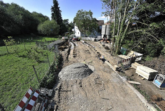 Die Erschlieungsarbeiten zum Baugebie...geplanten Umfang  bebaut werden kann.   | Foto: Thomas Kunz