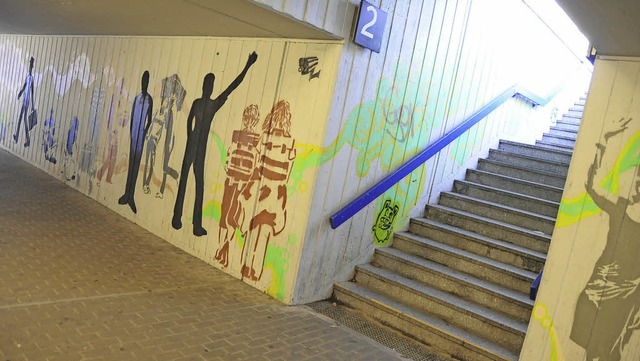 Mit einer Graffiti-Aktion soll die  Ba... die Schmierereien berhand genommen.   | Foto: Robert Bergmann