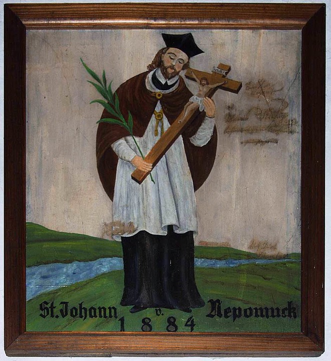 Restauriertes Ölgemälde mit der Darste...pomuk in der Johanneskapelle in Zarten  | Foto: Archiv/Jahnke