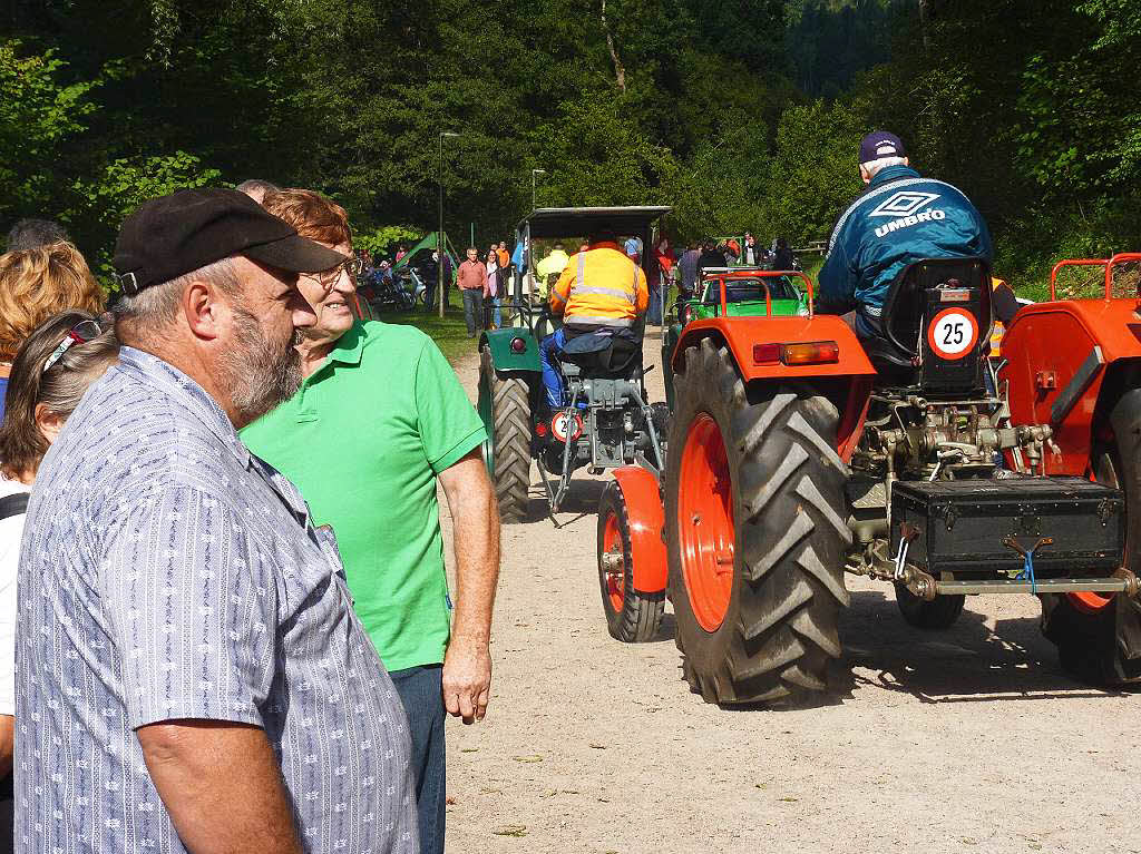 Glanzstcke und Volksfeststimmung: 293 registrierte Autos, Motorrder und Traktoren waren nach Hasel gekommen.