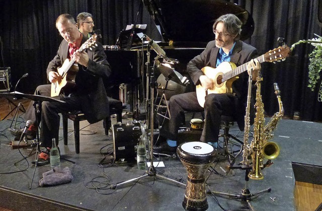 Das Trio Fabro (von links Oliver Fabro...ssle in Laufenburg fr Begeisterung.   | Foto: Schneider