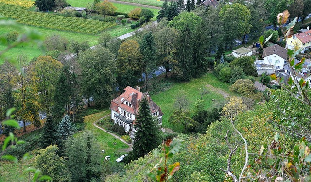 Auf dieser grnen Flche sollen in der... entstehen, links der Villa ein Haus.   | Foto: Rainer Ruther