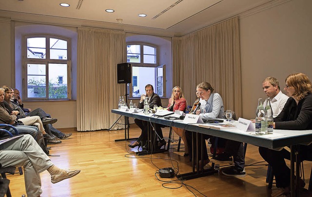 Diskutierten im Ritterhaus (von links)...n Doerr, Markus End und Carmen Ltsch   | Foto: Faruk nver