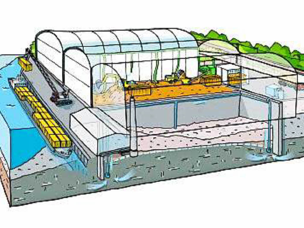 Es werden zwei Abwasserreinigungsanlagen installiert: eine fr allgemeines Baustellenabwasser, eine fr   belastetes Grundwasser.