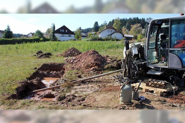 Das Baugebiet mit Erdltechnik erschlieen