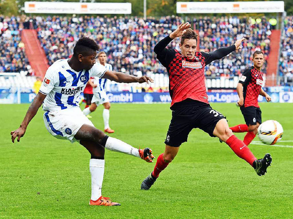 Vor der Lnderspielpause konnten die Spieler von Christian Streich noch einen Punkt aus Karlsruhe mitnehmen.