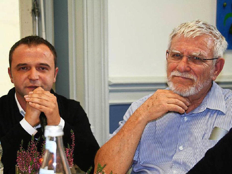 Zlatko Talic (links) aus Bosnien und George Heist aus den USA  | Foto: Marlies Jung-Knoblich 