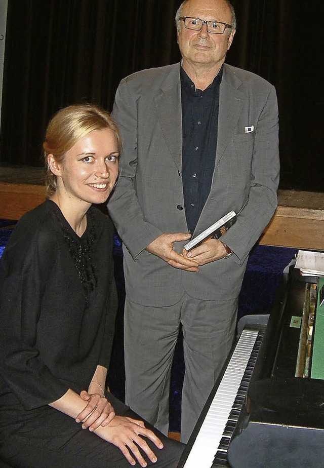 Die junge ukrainische Pianistin Kateryna Tereshchenko  und  Andrzej Szpilman   | Foto: Roswitha FREY