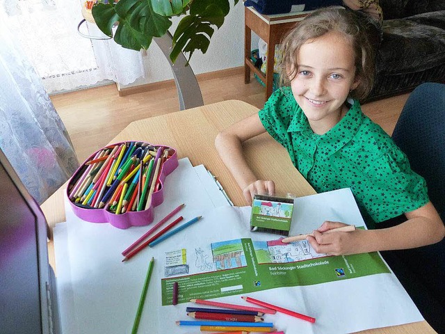 Die achtjhrige Jessika Diel aus Bad S... Sckinger Stadtschokolade Feinbitter.  | Foto: Marion Rank