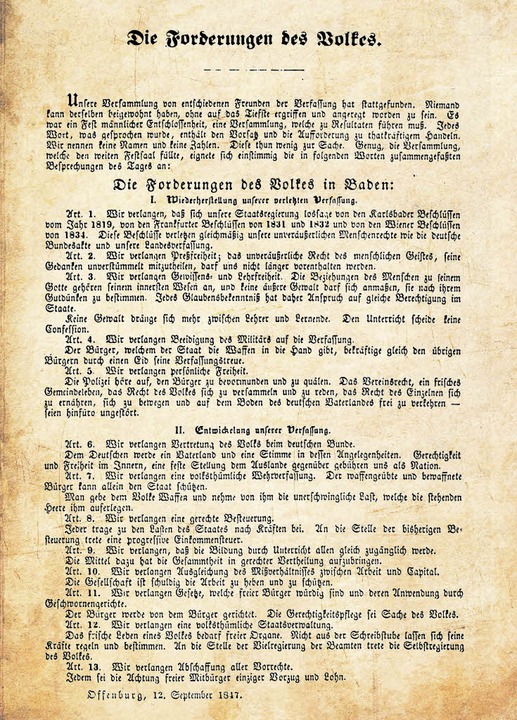 Das politische Potenzial von 1847 hat sich heute weitgehend erschöpft