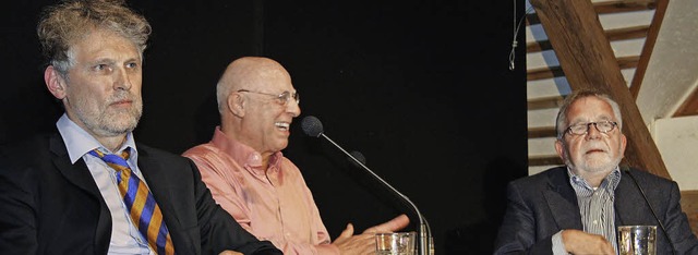 Auf dem Podium diskutierten (von links...wny, Silvio Vitta, Rdiger Safranski.   | Foto: Erich Krieger