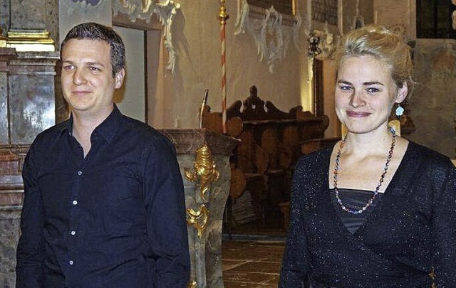 Andreas Mlder und Veronika Lutz  beim Konzert in der Pfarrkirche St. Ulrich.   | Foto: Anne Freyer