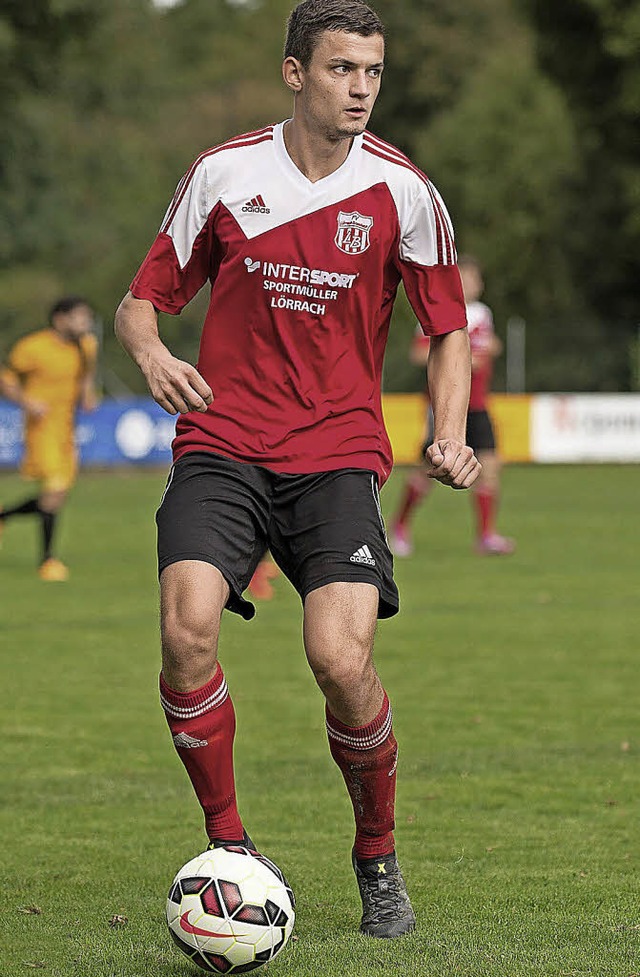 Schnell eingeschlagen in der Landeslig...-jhrige Strmer-Zugang Daniel Briegel  | Foto: Markus Schchtele