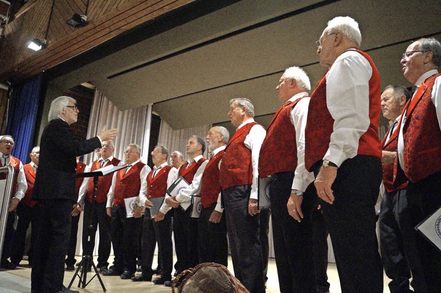 Der Mnnerchor der Chorgemeinschaft Ba...en Klassikern aus dem sonnigen Sden.   | Foto: Silke Hartenstein