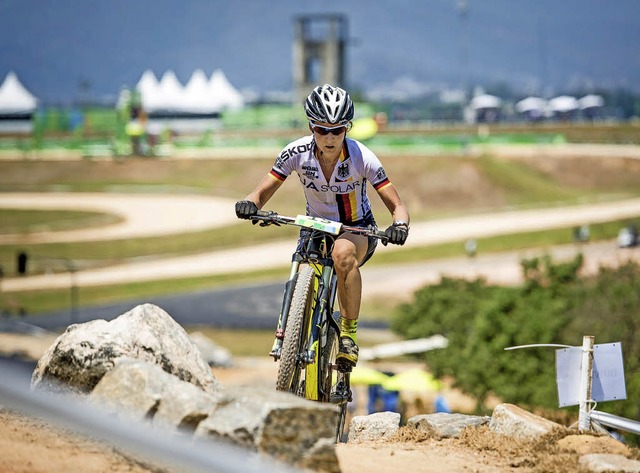 Adelheid Morath auf der Olympiastrecke in Rio  | Foto: Kstenbrck