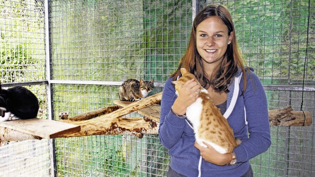 Im Tierheim Steinatal kmmert sich Lotta Eckert hauptschlich um die Katzen.   | Foto: Jana Gng