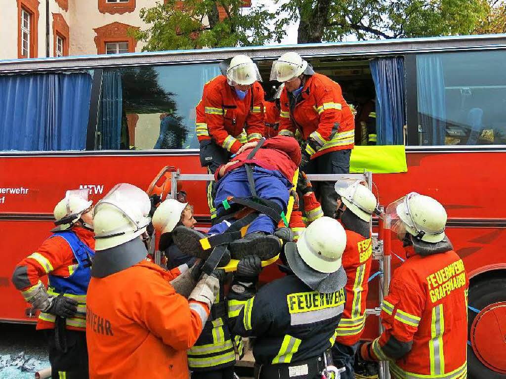 Hand in Hand arbeiteten die Rettungskrfte bei der Chilbiprobe in Bonndorf.