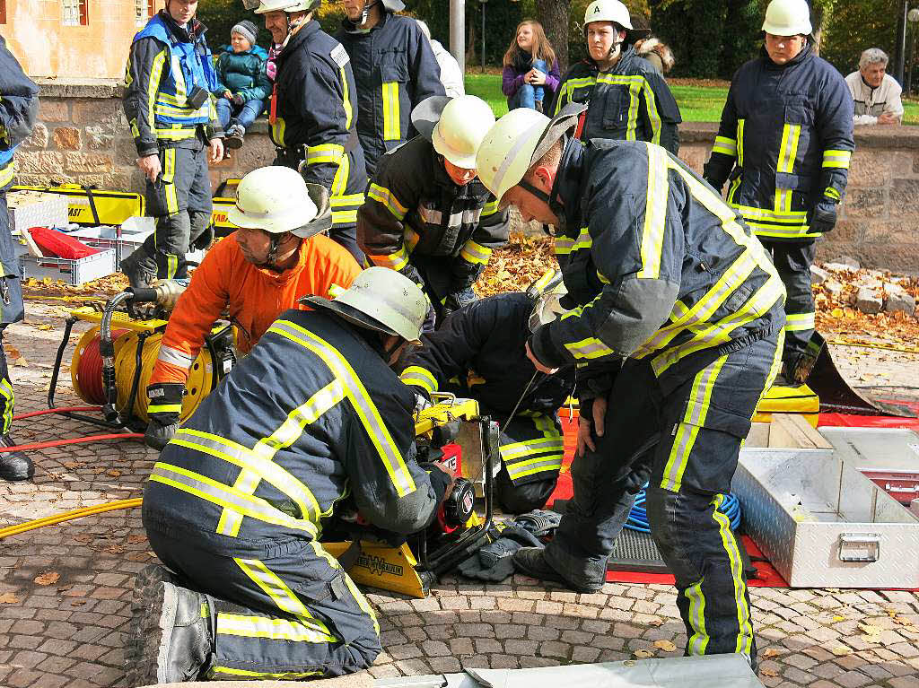 Hand in Hand arbeiteten die Rettungskrfte bei der Chilbiprobe in Bonndorf.