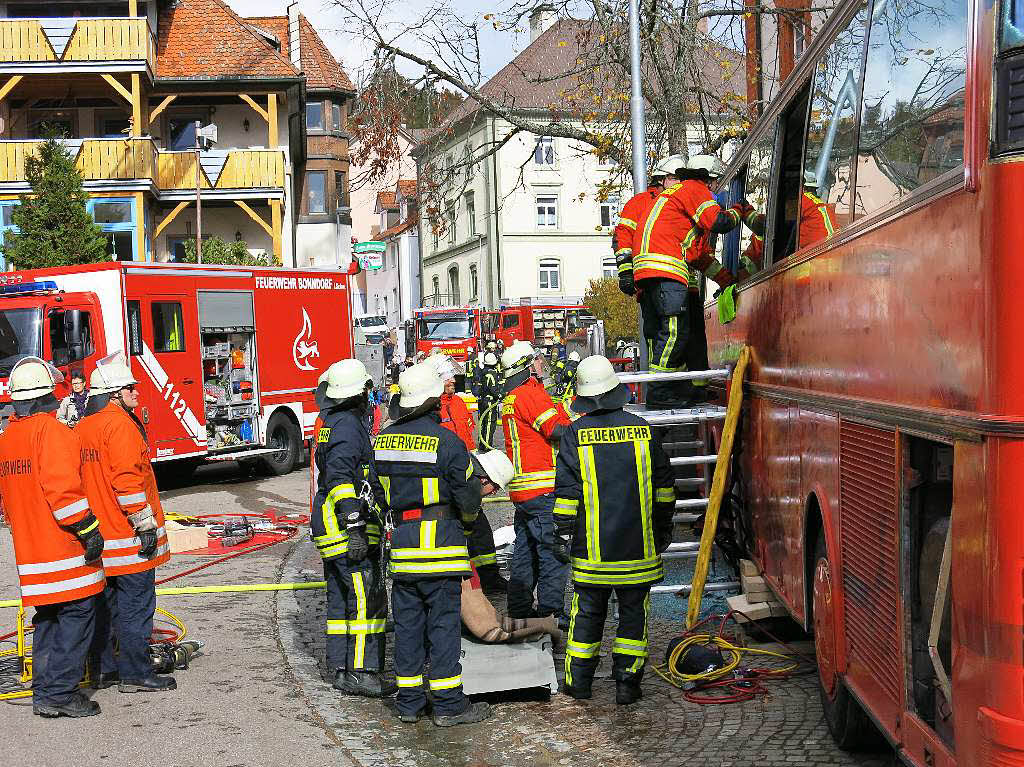 Hand in Hand arbeiteten die Rettungskrfte bei der Chilbiprobe in Bonndorf.