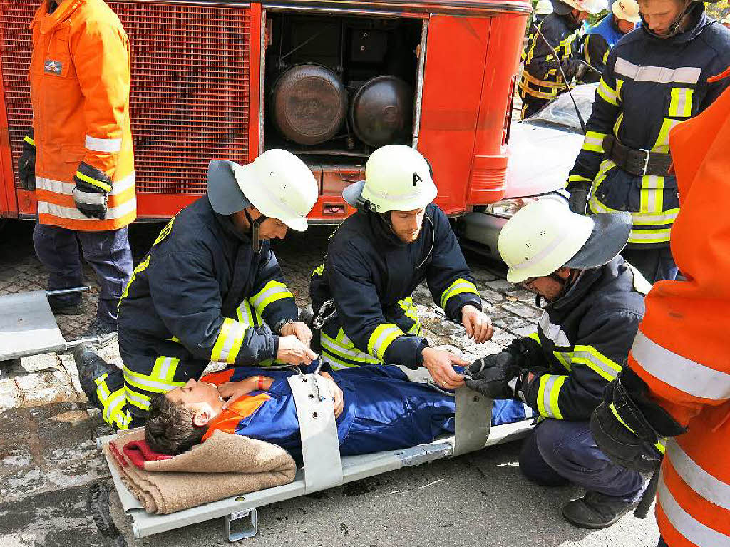 Hand in Hand arbeiteten die Rettungskrfte bei der Chilbiprobe in Bonndorf.