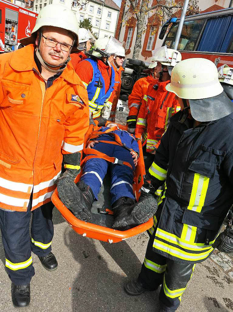 Hand in Hand arbeiteten die Rettungskrfte bei der Chilbiprobe in Bonndorf.