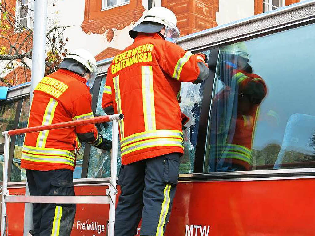 Hand in Hand arbeiteten die Rettungskrfte bei der Chilbiprobe in Bonndorf.