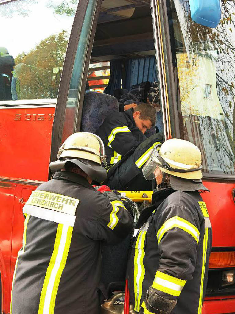 Hand in Hand arbeiteten die Rettungskrfte bei der Chilbiprobe in Bonndorf.