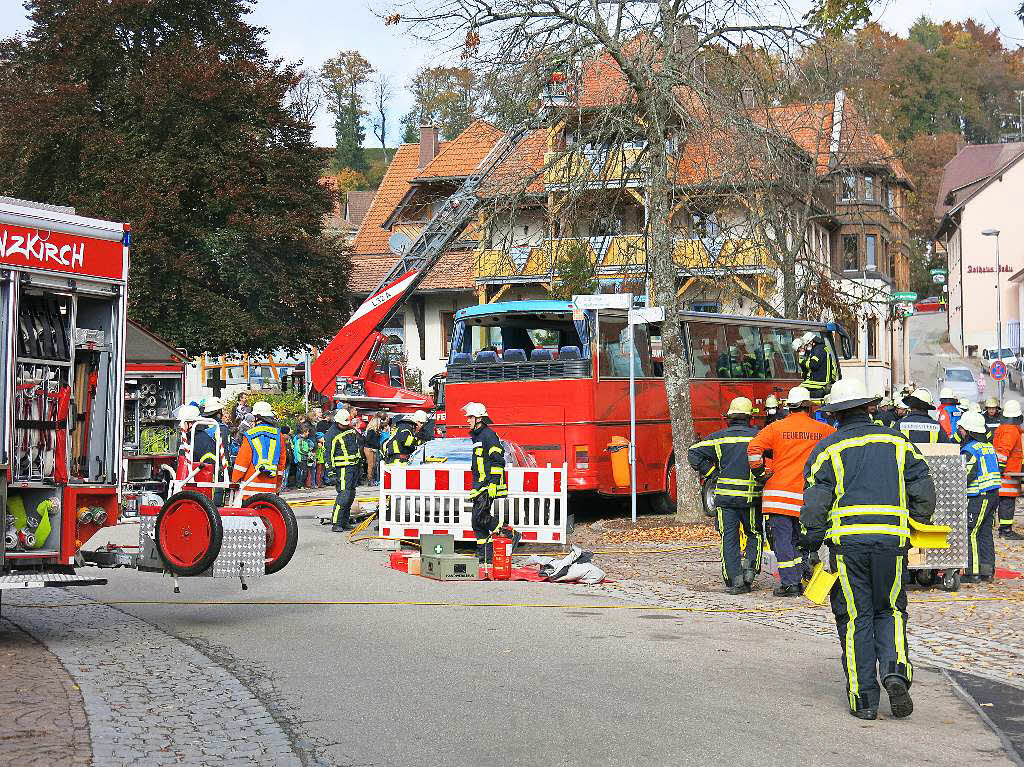 Hand in Hand arbeiteten die Rettungskrfte bei der Chilbiprobe in Bonndorf.