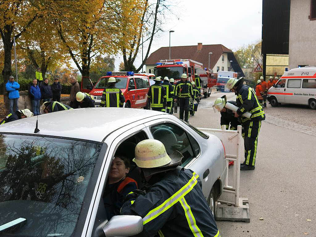 Hand in Hand arbeiteten die Rettungskrfte bei der Chilbiprobe in Bonndorf.