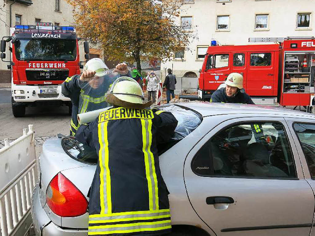 Hand in Hand arbeiteten die Rettungskrfte bei der Chilbiprobe in Bonndorf.