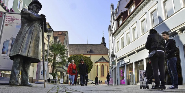 Die Andres-Figur steht wohl noch siebe...vor die Steinstrae modernisiert wird.  | Foto: Seller