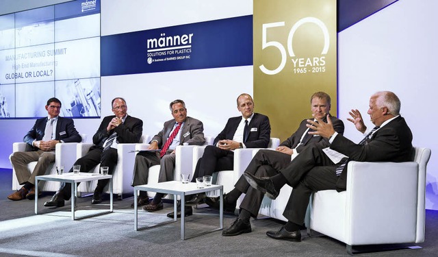 Hochkartig besetztes Podium beim Kunden-Event zu 50 Jahre Mnner in Bahlingen.   | Foto: Udo Geisler