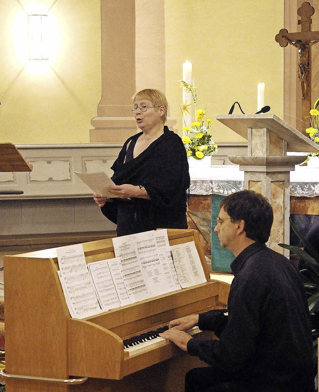 Sopranistin Dorothea Rieger und Pianis...-Claudius-Abend in der Martinskirche.   | Foto: Wolfgang Knstle