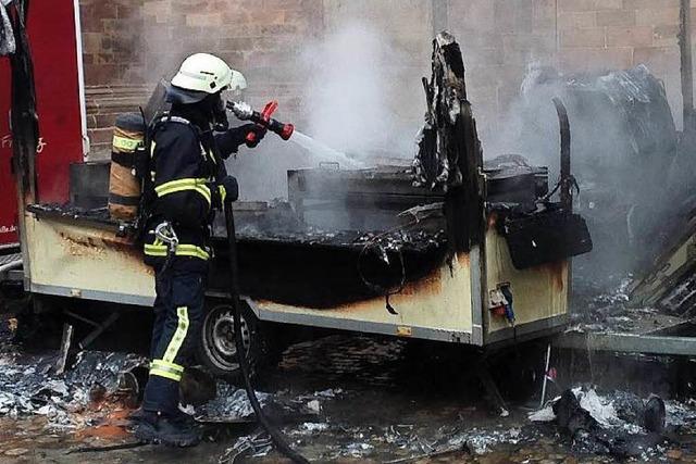 Feuer auf Münsterplatz: Grund für Wurstwagen-Brand weiter unklar