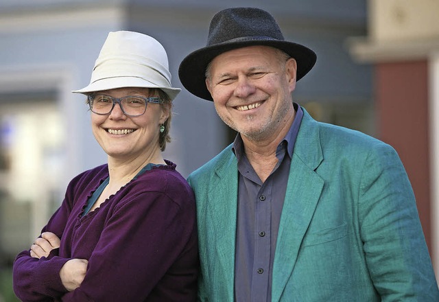 Ulrike Derndinger und Heinz Siebold ga...Zwische de Ziilde&#8220; im KKW-Keller  | Foto: Bastian Bernhard