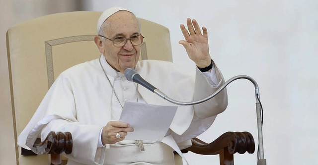 Der Papst am Mittwoch bei der Generalaudienz   | Foto: AFP