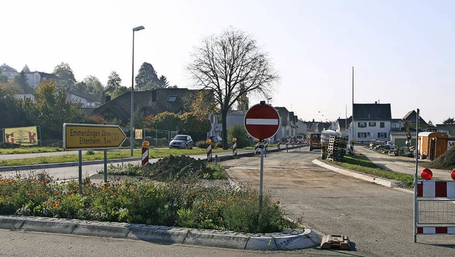 Der Umbau der nrdlichen Ortseinfahrt luft bestens.   | Foto: heidi fssel