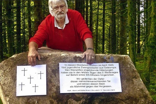 Gedenkstein fr fnf ermordete Zwangsarbeiter in Elbenschwand