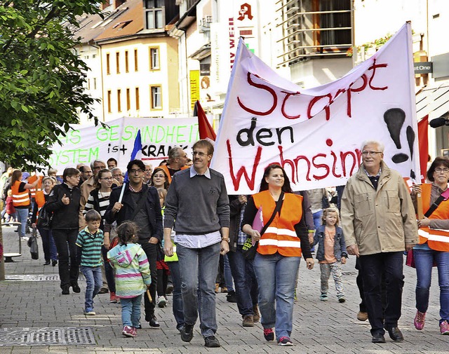 Demonstrationen fr das Spital Bad Sc... Brgermeister den politischen Druck.   | Foto: Archivfoto: Gerd Leutenecker