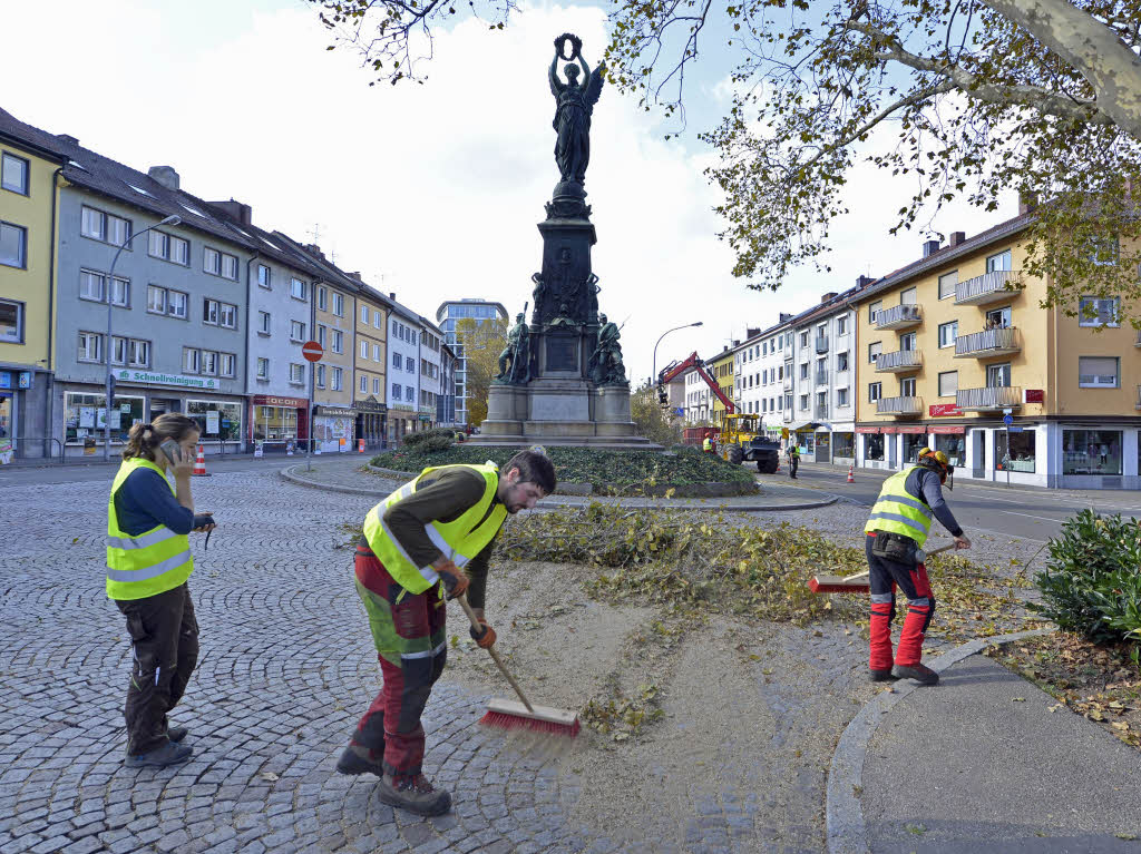 Baumfllaktion fr die neue Tramlinie in Freiburg