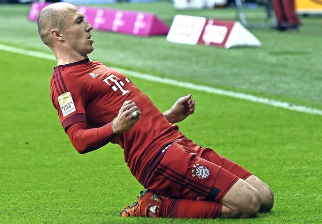 Nach 56 Tagen Pause gleich wieder ein Tor: Arjen Robben   | Foto: afp