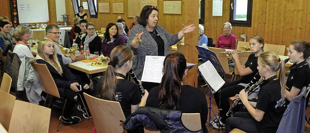 Der Nachwuchs des Musikvereins Schutte...lte beim Kruttfeschd der Kruttstumpe.   | Foto: Wolfgang Knstle