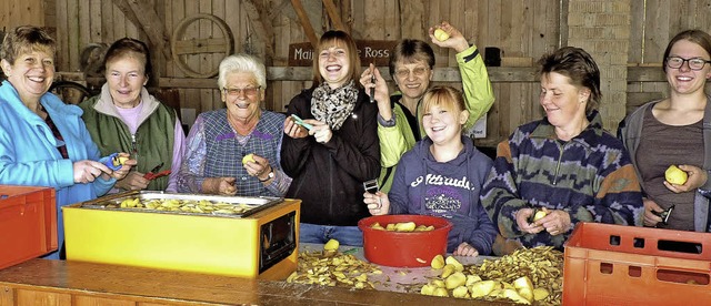 Gemeinsam sind die Kartoffeln  schnell... scheint die Arbeit  auch zu machen.   | Foto: sonja eiche