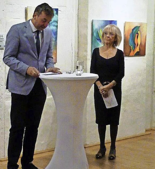 Fr sie ist es eine Jubilumsausstellu...r bei der Vernissage ihrer Ausstellung  | Foto: Julius Steckmeister