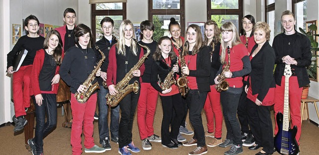 Die Saxnbeats wurden 2007 als Formatio...m Zeltmusikfestival in Freiburg 2013.   | Foto: Musikschule Waldkirch