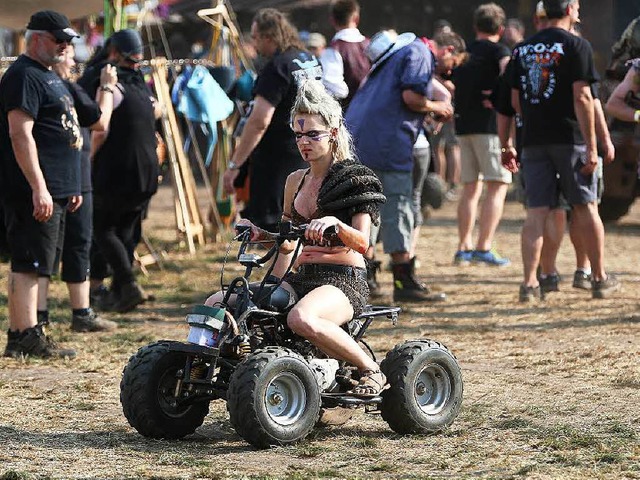 Ein Quad ist ein  vierrdriges Motorge...rau beim Wacken-Festival 2014 benutzt.  | Foto: dpa